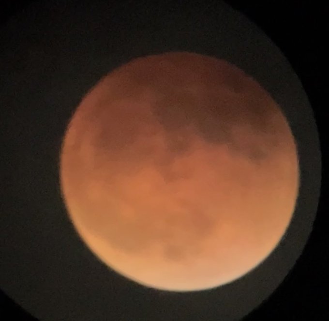 1 pic. Here’s the best I could get using my iPhone last night to take a pic of the eclipse blood moon
