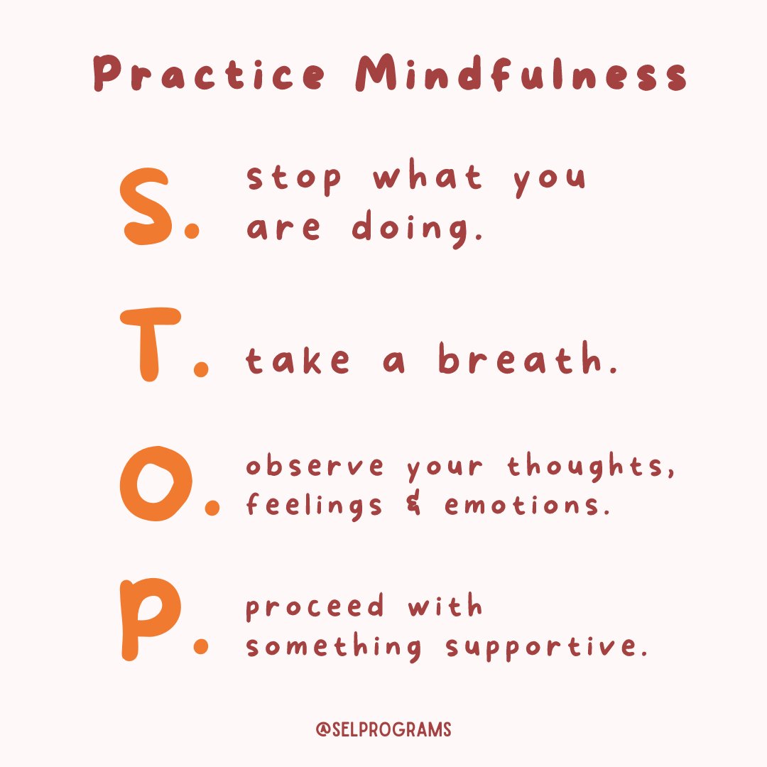 ProgramsSel's tweet photo. Use this helpful technique to control your emotions and practice mindfulness!
#SEL #Resilience #Selprograms #learningtools #mylearningtools #SELENA #socialemotionallearning #mindfulmonday #mindfulness #STOP https://t.co/11Nam84AJs