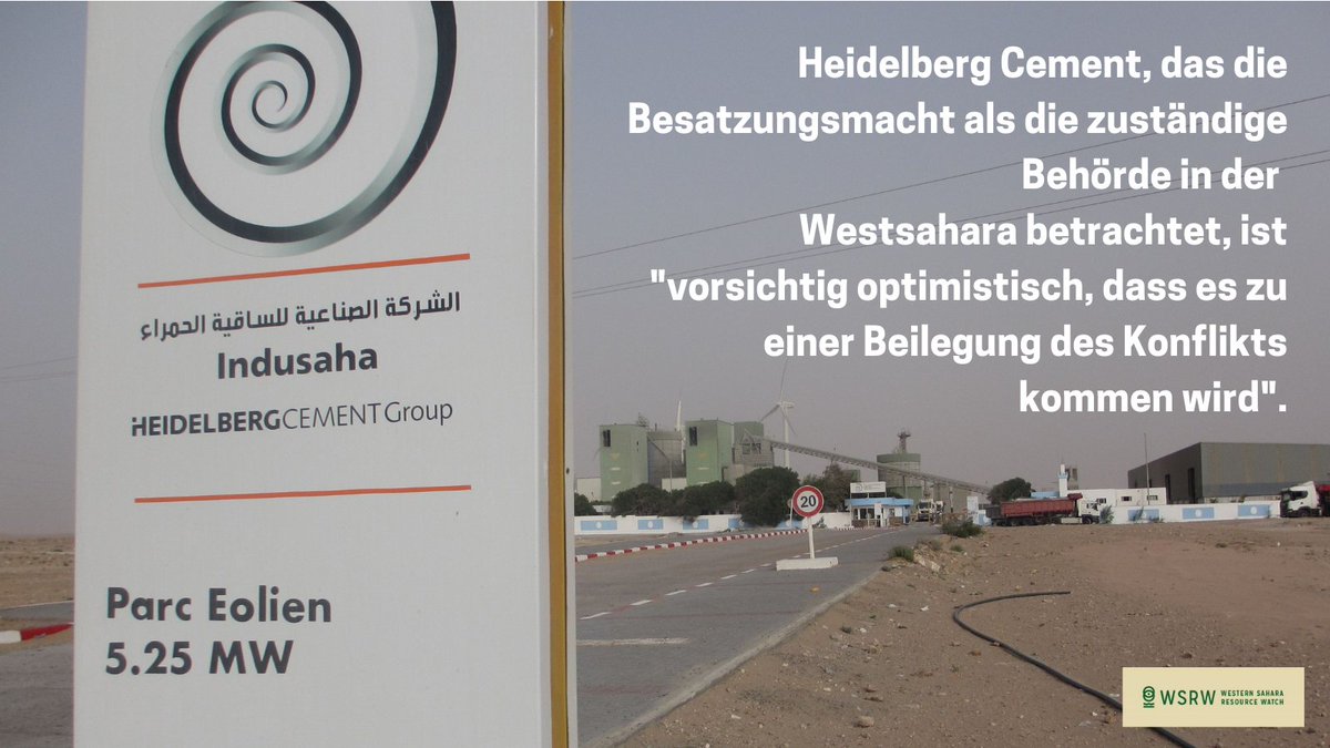wsrwDE's tweet photo. @hd_cement, das die Besatzungsmacht #Marokko als die zuständige Behörde in der #Westsahara betrachtet, ist "vorsichtig optimistisch, dass es zu einer Beilegung des Konflikts kommen wird".#KlimaKillerZement #EndCement #HeidelbergCement #Westsahara #SaveKendeng https://t.co/p9umxiNcLk