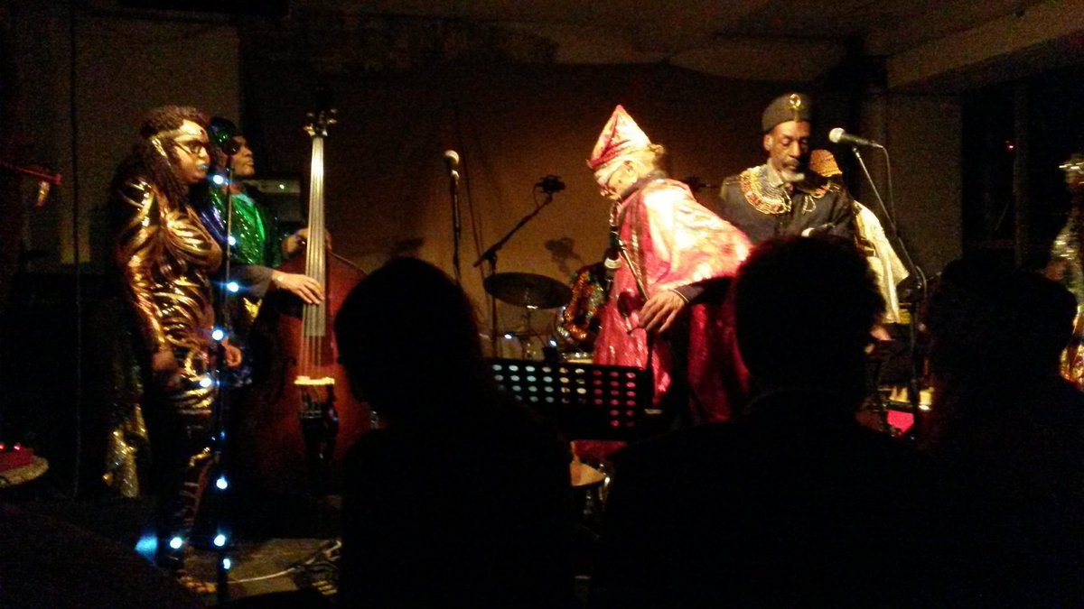 sarahcc854's tweet photo. @Patrick876 @Cafeoto @EartHackney Great stuff. I'm just looking at my pictures from their Cafe Oto gig, Halloween, 2017 (Danny Ray Thompson far right, second picture). Tara walked around dishing out jelly eyeballs... https://t.co/BHaX5ltwy8