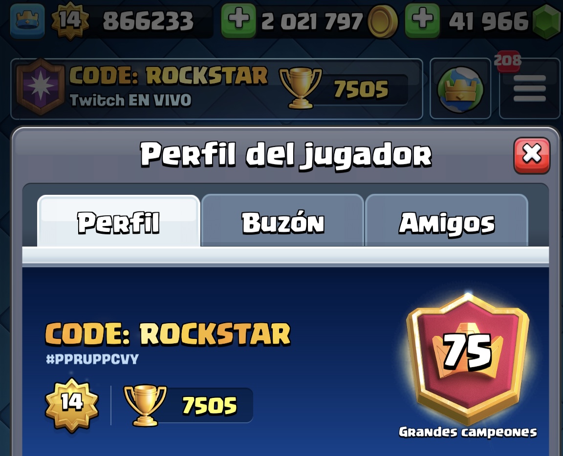 Rockstar_YT's tweet photo. No fue un sueño lo de anoche en stream 🥲 Llegamos al TOP 6 de Mexico, 75 del mundo y salimos por primera vez en TV Royale 🥰❤️ #ClashRoyale 😎👑 https://t.co/oAJhOeOfkR