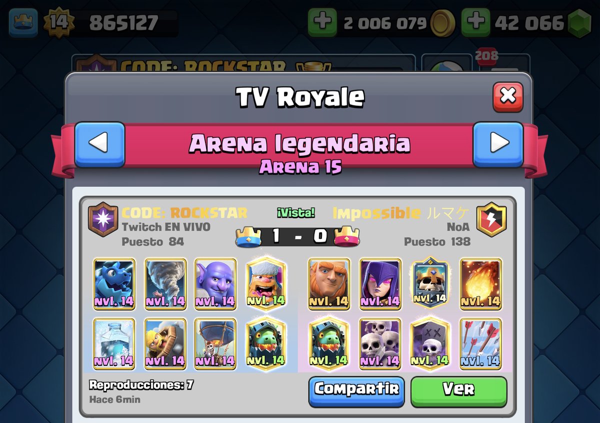 Rockstar_YT's tweet photo. No fue un sueño lo de anoche en stream 🥲 Llegamos al TOP 6 de Mexico, 75 del mundo y salimos por primera vez en TV Royale 🥰❤️ #ClashRoyale 😎👑 https://t.co/oAJhOeOfkR