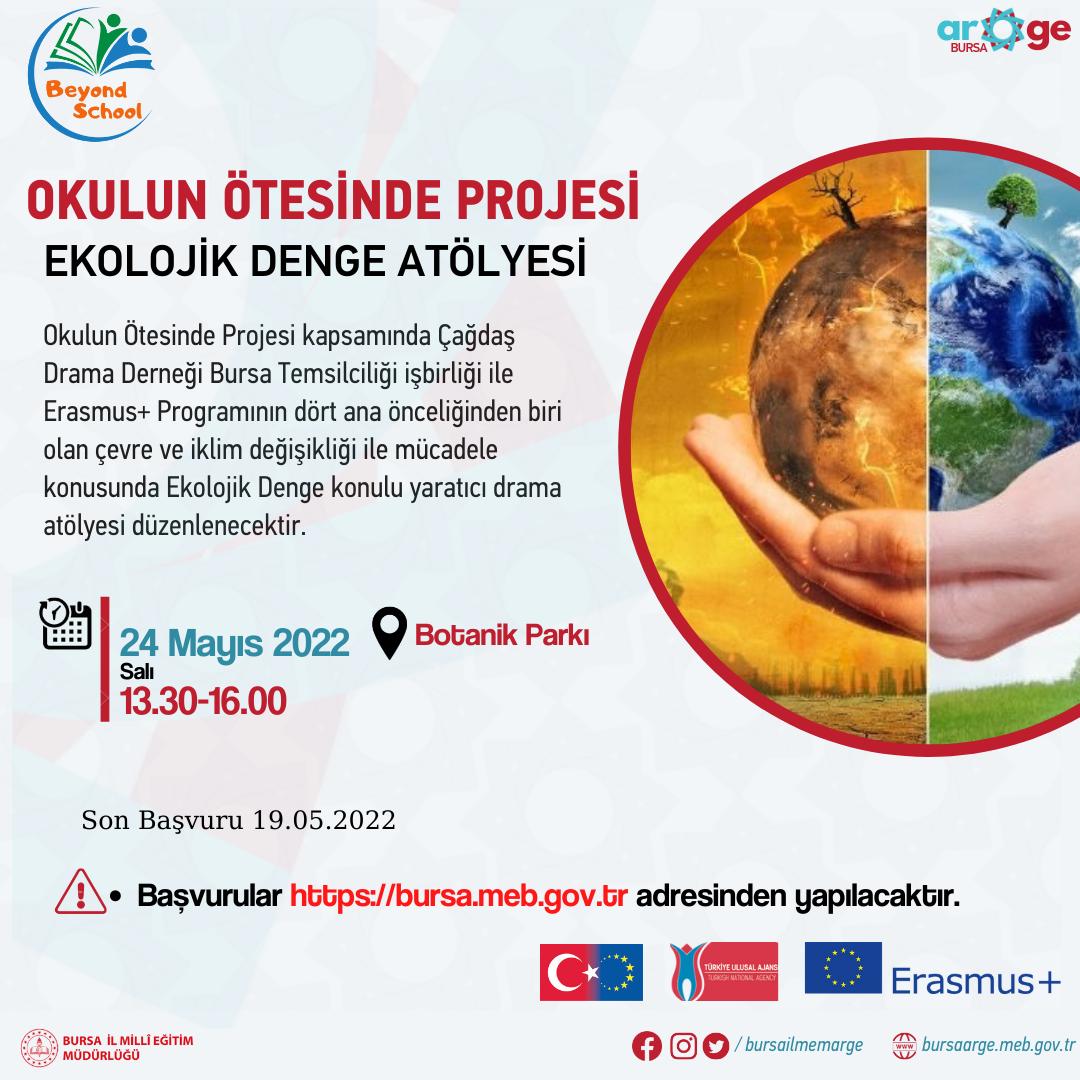 bursailmemarge's tweet photo. Okulun Ötesinde Erasmus Projesi kapmasında “Ekolojik Denge” konulu öğretmenlerimize yönelik yaratıcı drama yöntemiyle Botanik Parkında, 
24 Mayısta atölye düzenlenecektir. 
Başvurular için:
👉📌https://t.co/ZTOw76Vd7T

@serkangur_bursa @mahmutbrs16 @bursailmem https://t.co/ODP0LfNGPK
