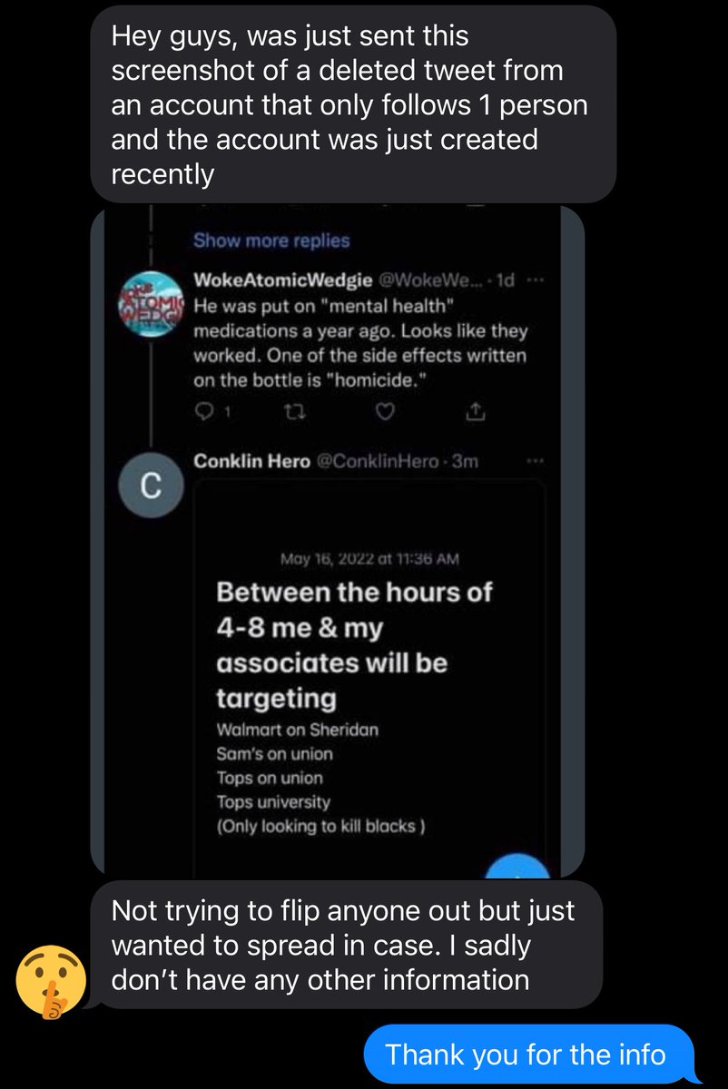 come_text's tweet photo. Was just forwarded this information from a friend. Hoping and praying none of this is true, please be careful and aware of you’re surroundings. https://t.co/FYhEw1cMCN