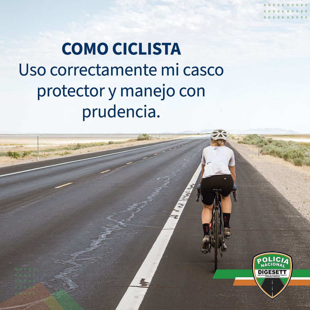 digesettrd_'s tweet photo. Como ciclista 🚴, uso correctamente mi casco protector y manejo con prudencia.

Mantener una distancia correcta de los demás vehículos es sabio y seguro.

Conduce con responsabilidad.

#SeguridadVial #DIGESETT https://t.co/fnQb3qzibJ