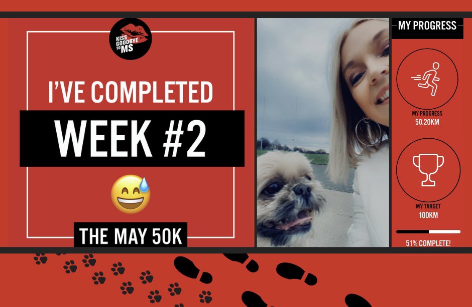 Anna_ERF's tweet photo. Week #2 is done with my walking buddy Kaila & I’m just over the halfway point of my personal 100km target for the #may50k for @MSIRELAND - donations gratefully accepted at https://t.co/wdpiWPuS2C #mswarrior #leavemsbehind #200crew https://t.co/Adek0GhLhY