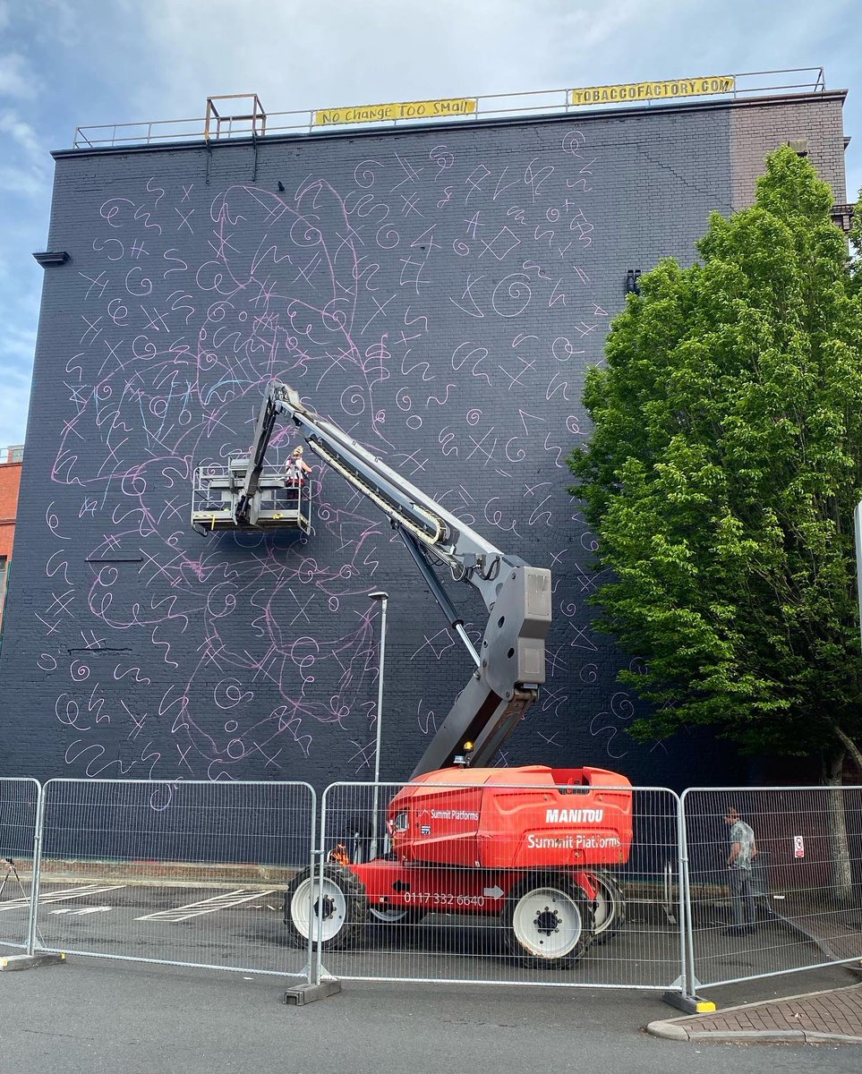 MicheWatkins's tweet photo. So this was last year (which we all loved so much) and now we have WIP for this year’s @upfest! Sad to see beautiful work being painted over but hey that’s #streetart for you. Can’t wait to see what’s coming !! So much new work coming along on North Street #bristol #bs247 https://t.co/mXk1pQbqQa