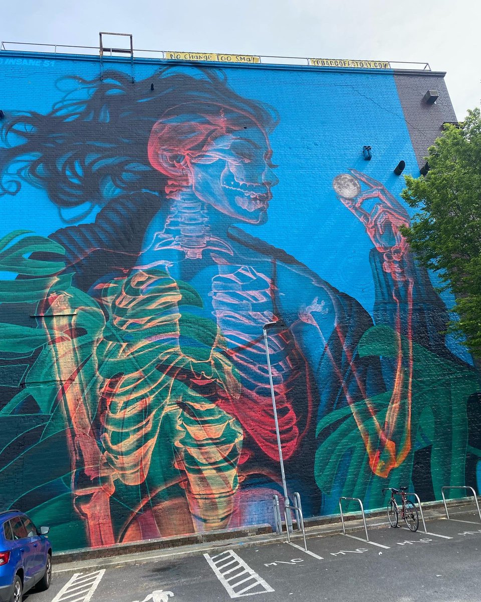 MicheWatkins's tweet photo. So this was last year (which we all loved so much) and now we have WIP for this year’s @upfest! Sad to see beautiful work being painted over but hey that’s #streetart for you. Can’t wait to see what’s coming !! So much new work coming along on North Street #bristol #bs247 https://t.co/mXk1pQbqQa