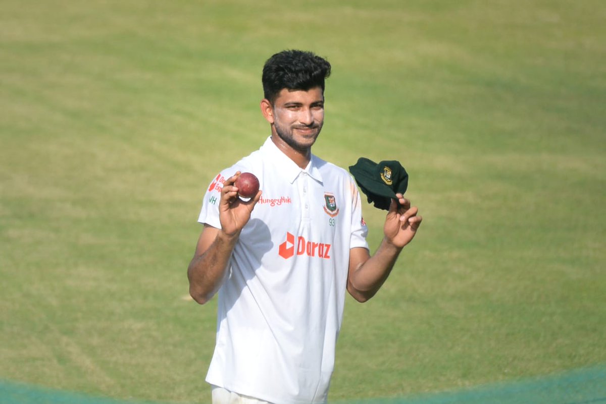 NH33Official's tweet photo. A Heroic return to the test side for Nayeem Hasan after a year as picked his 3rd test FIFER in just 8 matches! 👏
30-4-105-6

#BANvSL https://t.co/qVM2qhkjnF