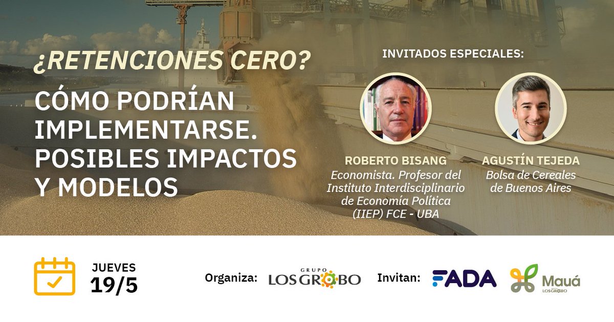 Grupo_LosGrobo's tweet image. Retenciones cero: ¿Estás al tanto de las últimas novedades? 🤔 No te pierdas el webinar gratuito el jueves 19 de mayo en Mauá, ingresando acá 👉 bit.ly/Mauá_FADA_Rete… creando tu cuenta (si todavía no lo hiciste) y pulsando en "Registrarse al evento".