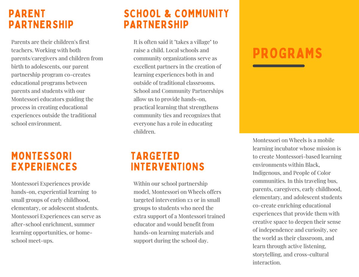 <a href="/MonteReclaimed/">Montessori on Wheels</a> programs