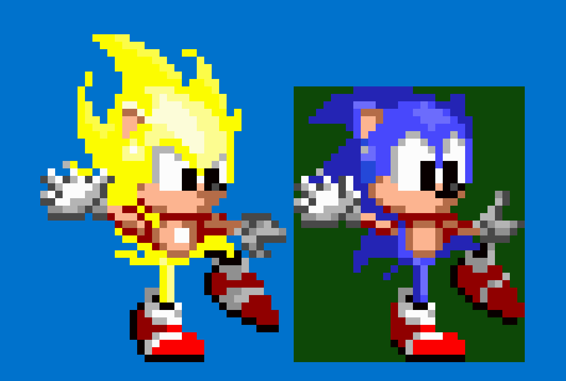 AudioReam on X: I've done one of Sonic's 'Uneasy Balancing' Sprites from  Sonic 2 as a Super Sonic Sprite.  / X