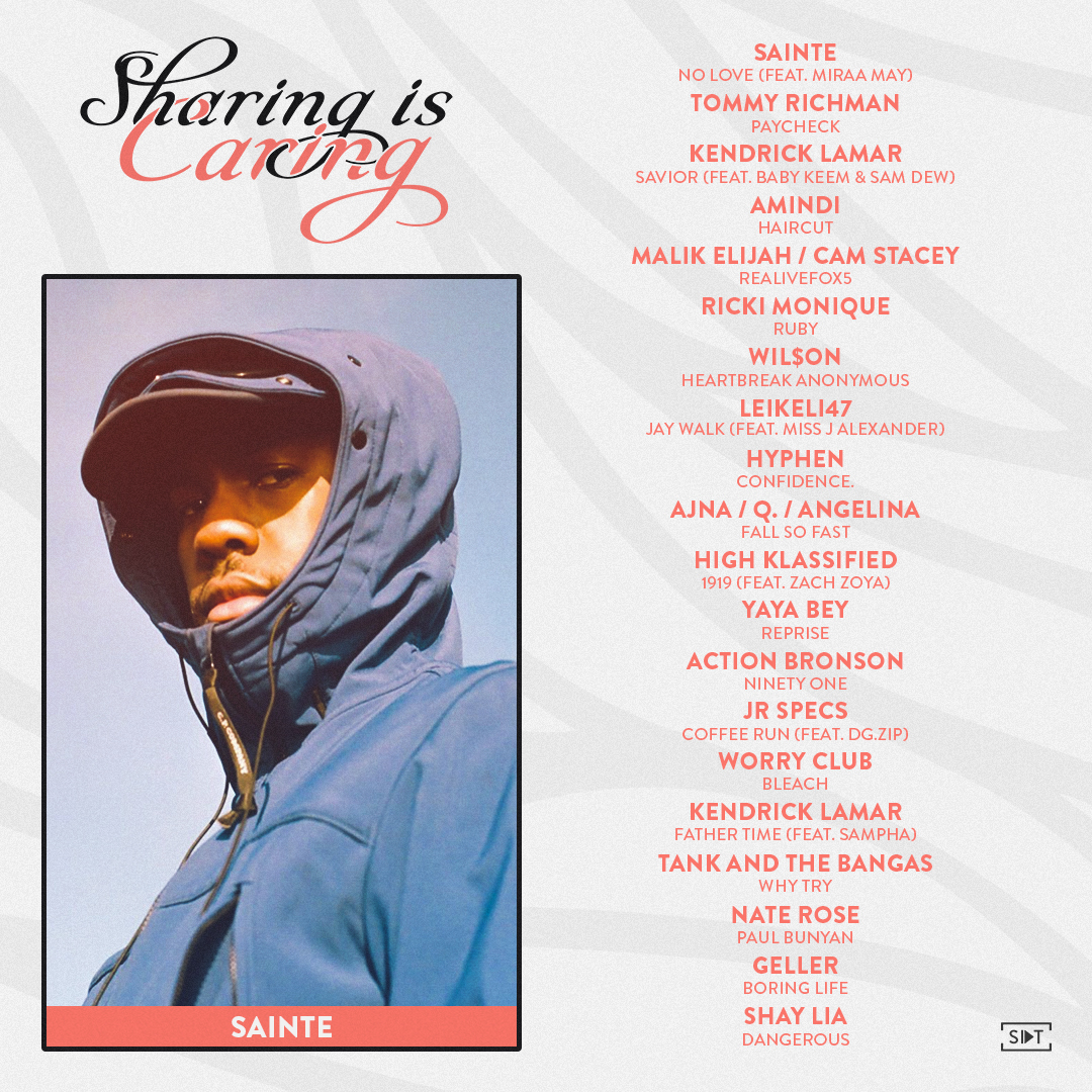 Show & Tell (@letsshowandtell) on Twitter photo Update 179 of the #SharingIsCaring playlist on Spotify 🤝🎶
Featuring:
@Sainte444
@malikelijahh x <a href="/camstacey_/">♨️</a>
<a href="/tommyrichmann/">Tommy Richman</a>
<a href="/thisishyphen/">Hyphen</a>
<a href="/dadaphobia/">AMINDI</a>
@leikeli47
<a href="/yayabeybay/">Midas</a>
<a href="/WorryClub/">𝑾𝒐𝒓𝒓𝒚 (fucking) 𝑪𝒍𝒖𝒃.</a>
<a href="/JRSPECS_/">JR SPECS 👓</a>
<a href="/NateRoseMusic/">NATE ROSE</a>
+ More
Bump the collection here ⏯️ spoti.fi/35exshv Update 179 of the #SharingIsCaring playlist on Spotify 🤝🎶
Featuring:
@Sainte444
@malikelijahh x <a href="/camstacey_/">♨️</a>
<a href="/tommyrichmann/">Tommy Richman</a>
<a href="/thisishyphen/">Hyphen</a>
<a href="/dadaphobia/">AMINDI</a>
@leikeli47
<a href="/yayabeybay/">Midas</a>
<a href="/WorryClub/">𝑾𝒐𝒓𝒓𝒚 (fucking) 𝑪𝒍𝒖𝒃.</a>
<a href="/JRSPECS_/">JR SPECS 👓</a>
<a href="/NateRoseMusic/">NATE ROSE</a>
+ More
Bump the collection here ⏯️ spoti.fi/35exshv