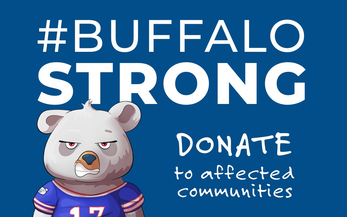 barrybearish's tweet photo. Our team member @WellRested_JT is in Buffalo handing out @TopsMarkets gift cards. Our hearts go out to the affected families.
Donate ETH to help the communities affected by the Buffalo mass shooting.

ETH: 0x9D707D77Df2acCC9B57A037bb6f3D498Ba90c84E

#BuffaloStrong @JoshAllenQB https://t.co/42GukGmQGQ