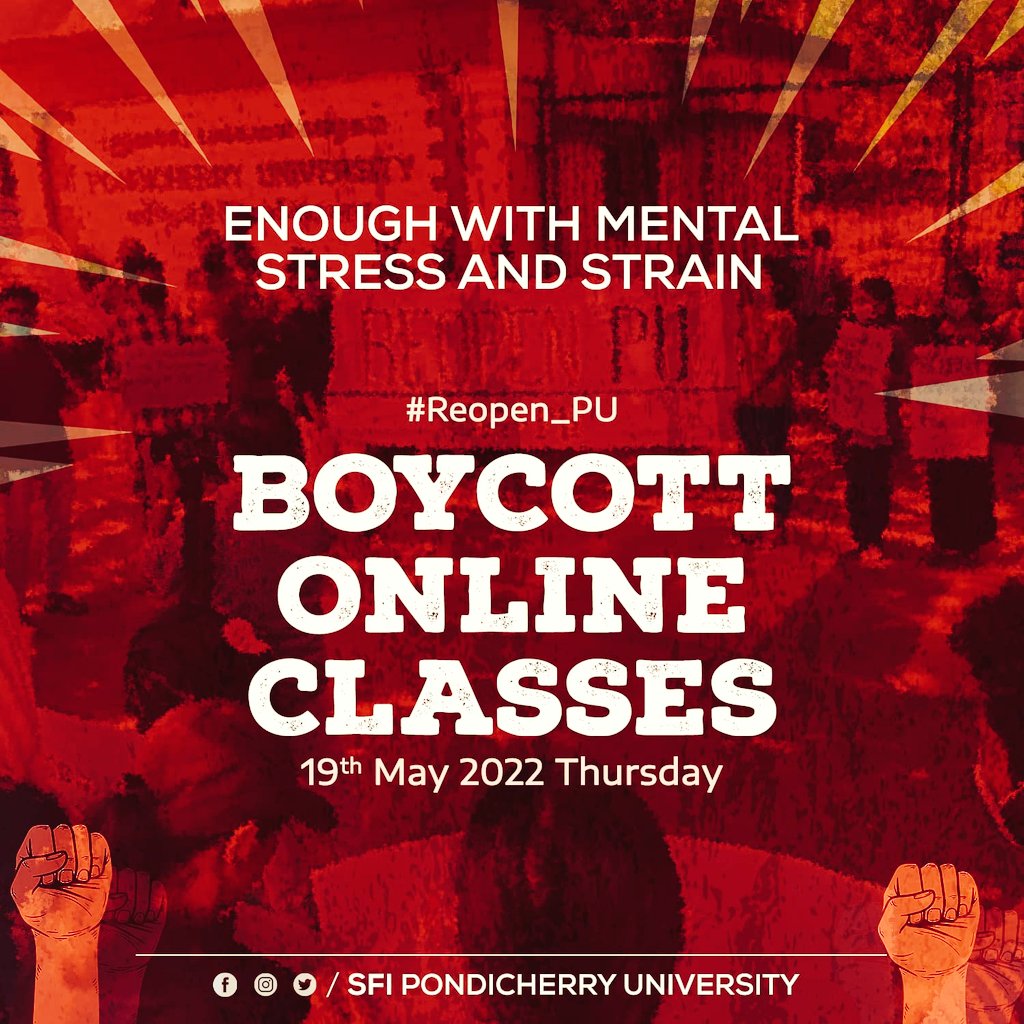 ASWATHYSAHADEV4's tweet photo. Atleast consider the mental health of the students..Reopen our campus.. We need offline classes as soon as possible...
#ReopenPU 
#RevokeCircular https://t.co/1TA5e25Lkd