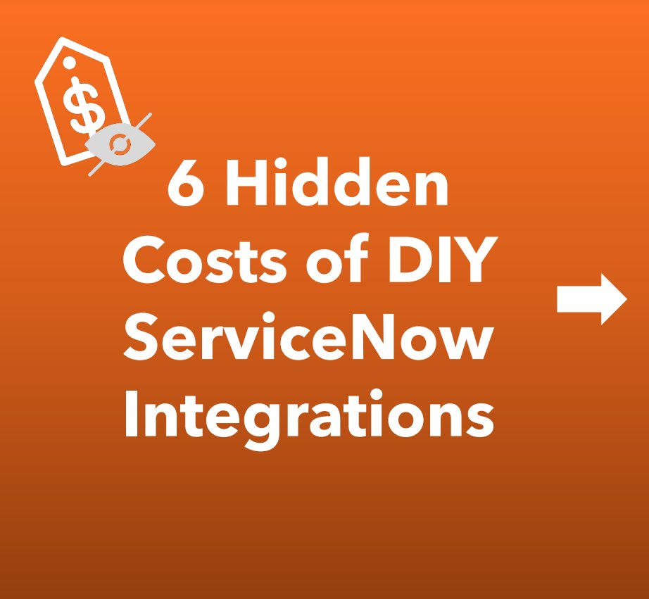perspectium's tweet photo. Building a ServiceNow integration will obviously have costs. But the unnerving hidden costs included in quality assurance, maintenance, and other areas raise the total cost to own that integration. https://t.co/1Vu0i713Pr
#ServiceNow #buildorbuy #integration #dataintegration https://t.co/gsNrAbr9kl