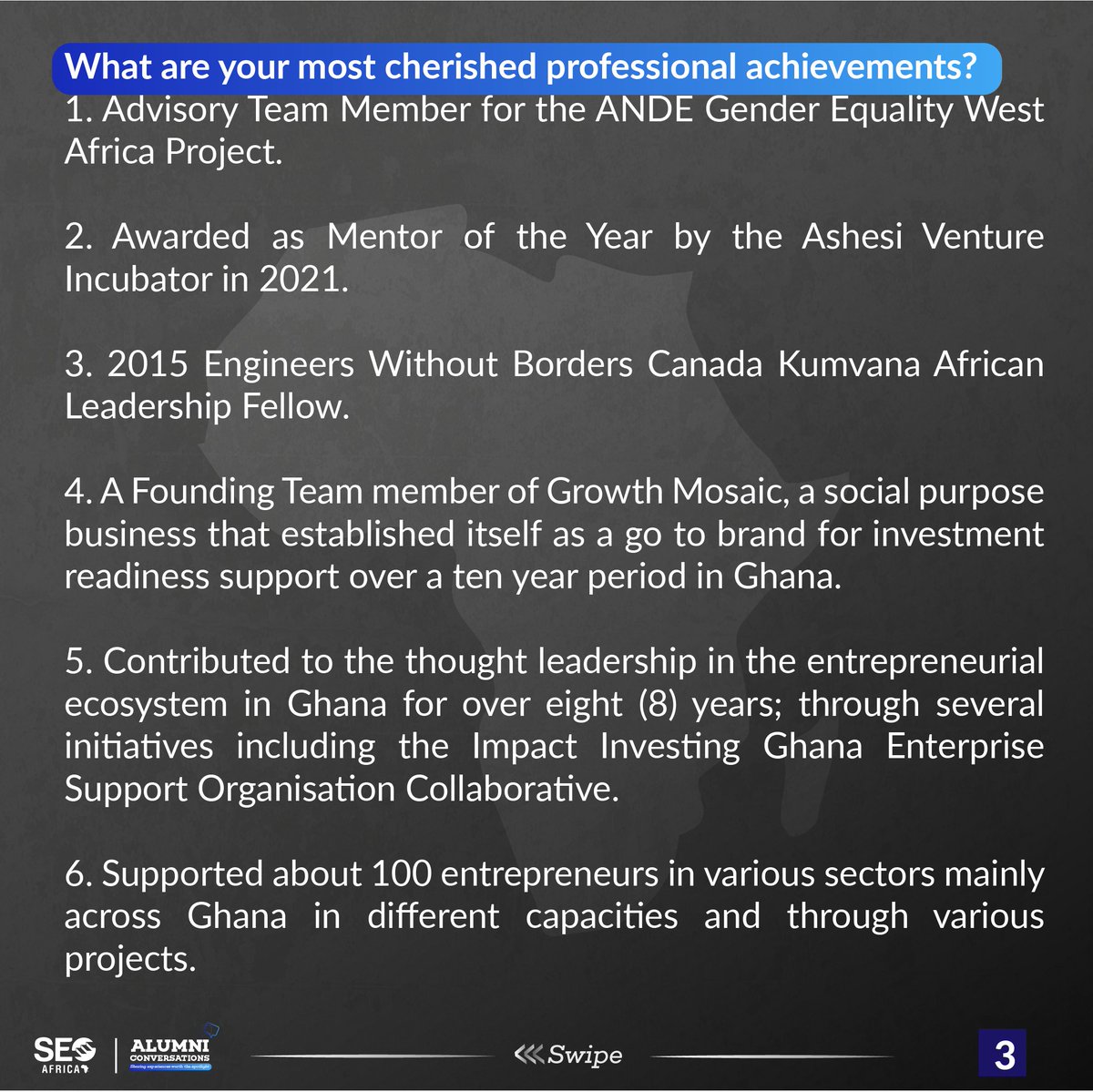 SEOinAfrica's tweet photo. Mondays have always been marvellous as we share insightful conversations from SEO Africa alumni community members. Today on our #AlumniConversations is Annatu Neina Abdulai, a member of the SEO-Africa class of 2013.
1/4 https://t.co/s1Jqix2lc1
