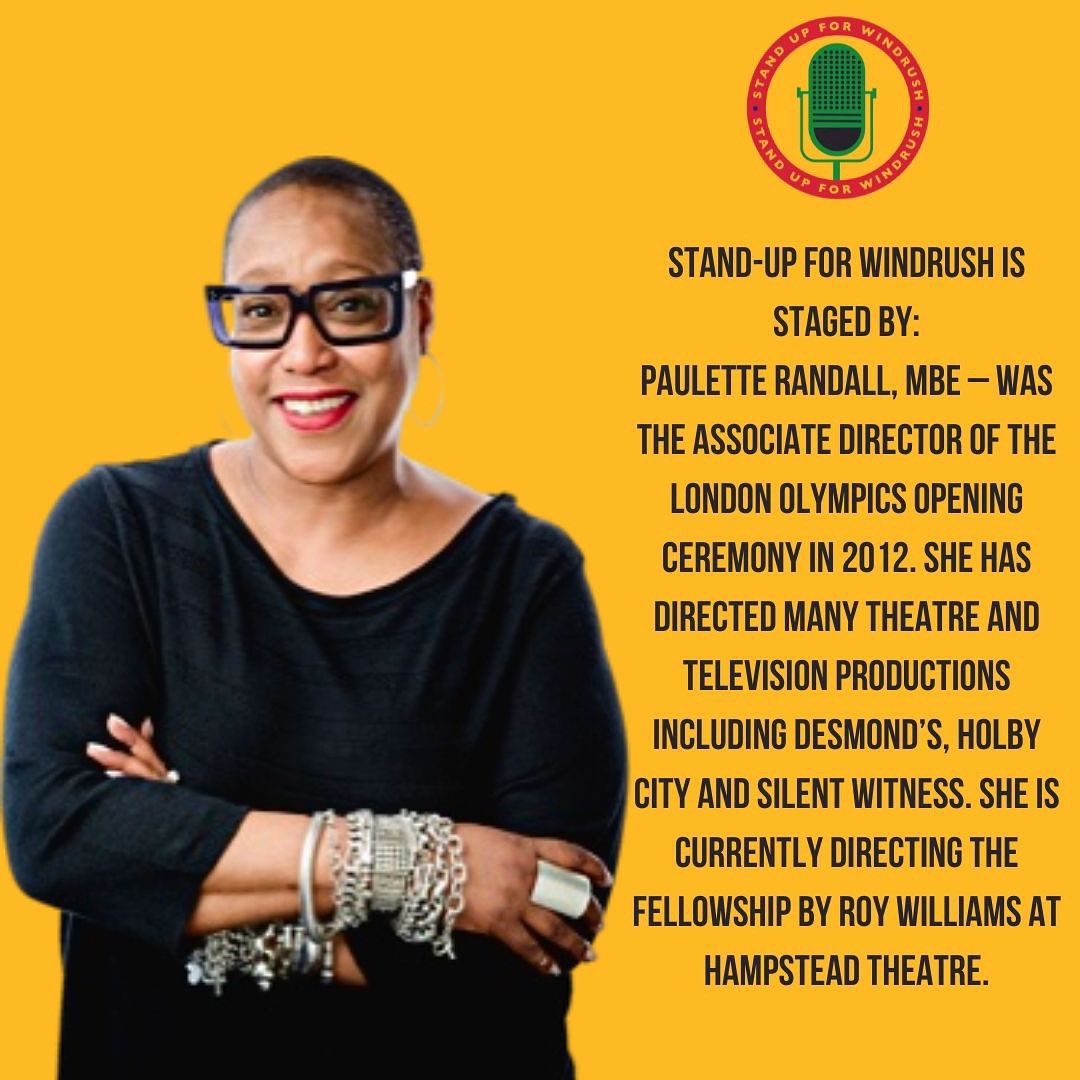 StandUpWindrush's tweet photo. We are so proud to have Paulette onboard, it’s going to be a very special night for all the family 💚 Ticket link @HackneyEmpire in our bio
•
#windrush #windrushgeneration #standupforwindrush #loversofblacktheatre #windrushday https://t.co/M8GRmAWAPA
