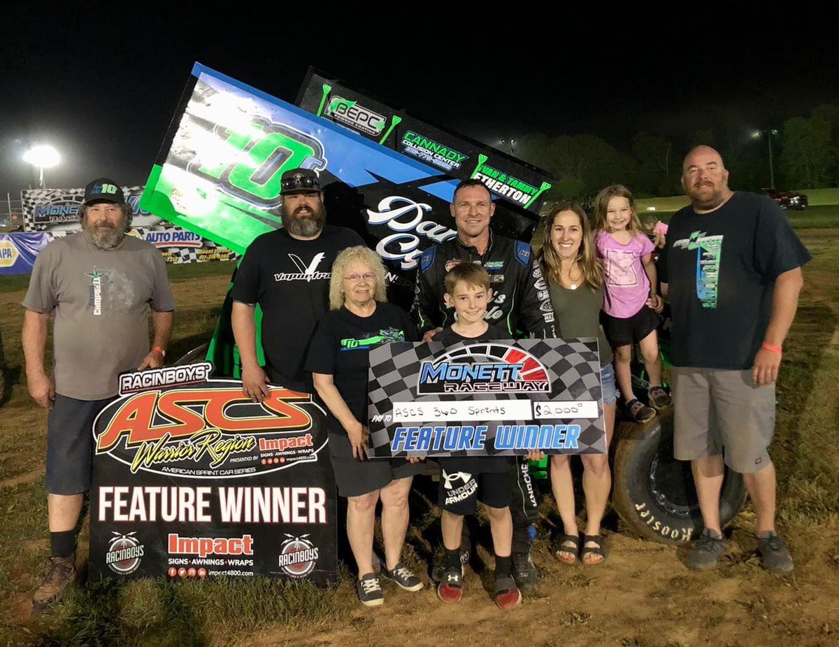 Picked up the win Friday night in Monett, MO. For the ASCS Sooner vs Warrior Region!!