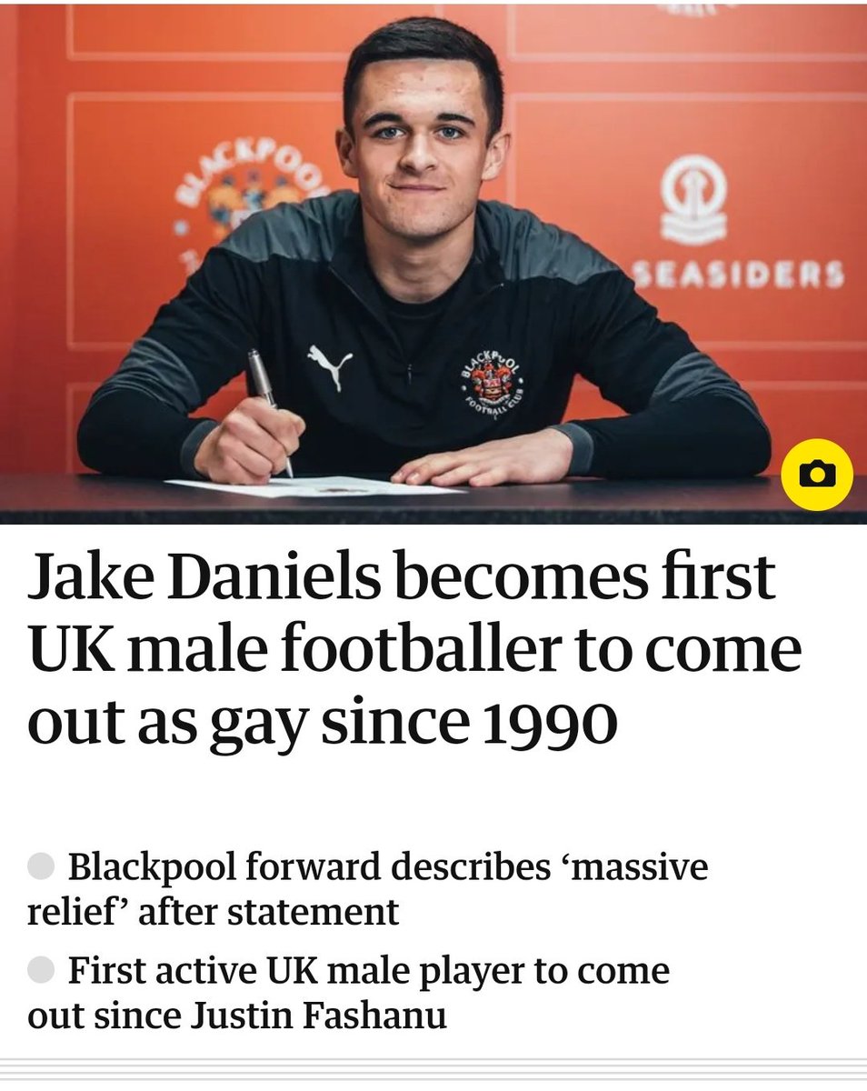 gfcmills's tweet photo. I don't follow football, so seeing this headline was a real surprise to me. Hats off to @Jake_Daniels11. I hope you inspire many other players to feel able to be open about their sexuality. This should not be the stuff of headlines! https://t.co/xdRXHal92C