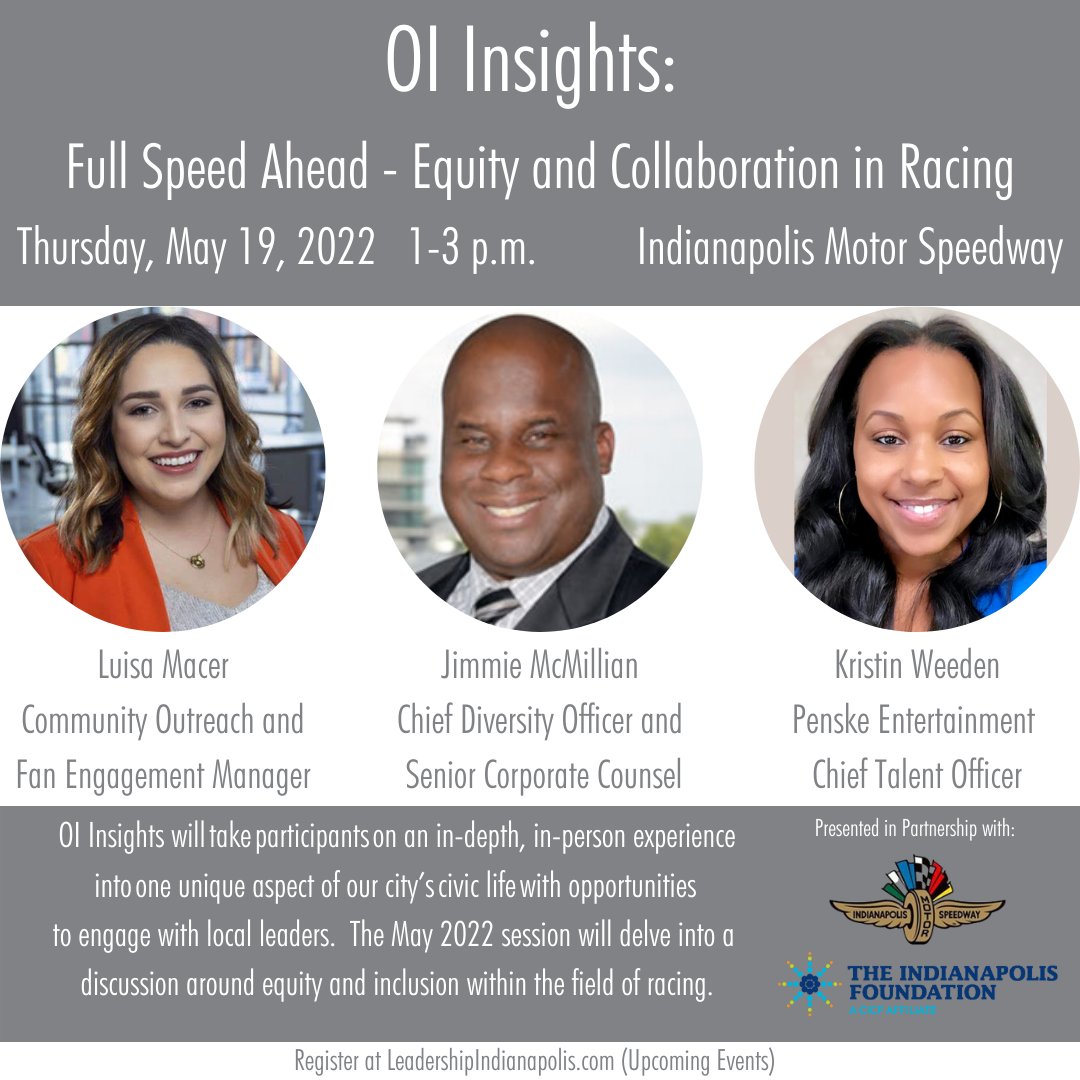 IndyHub's tweet photo. Join @leadershipindy for an insightful panel discussion featuring #1828project leader @LuisaMacer followed by fun and networking at the @IMS.
Save your spot to learn more about equity and inclusion within the field of racing ⬇️
https://t.co/LXGFshrHy2 https://t.co/F72PLPPBwD