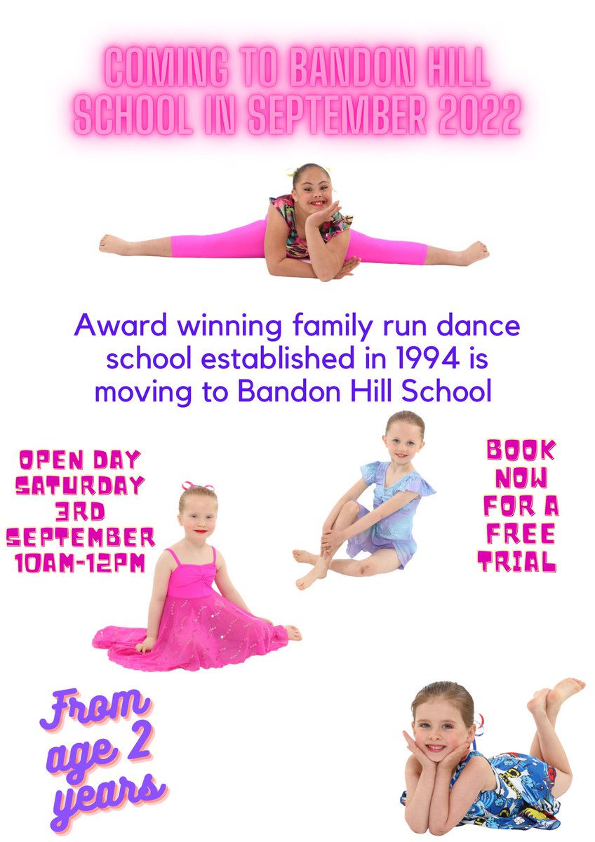 Pointers dance studio and gymnastics academy are moving to @BandonHillMF from September. Classes available from age 2 years. Please phone 07517 149440 to book your free trial