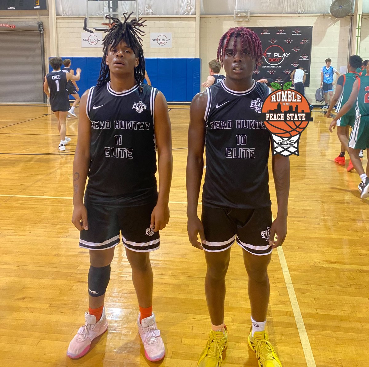 Strong performances from 2023 standouts #10 Ben Hodges and #11 Keshun Henry from Head Hunters Elite. Both players were the driving force for the offense with Hodges finishing with 16 points and Henry finishing with 14 points in 62-57 win over the GA Canes.