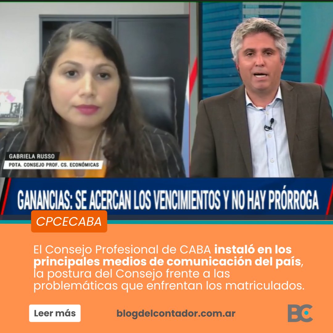 BlogDelContador's tweet photo. Defensa de la profesión: además de los pedidos de prórroga a AFIP, el CPCECABA alzó la voz en los principales medios de comunicación https://t.co/YizZOPD9ec https://t.co/GNpvn3ocS2