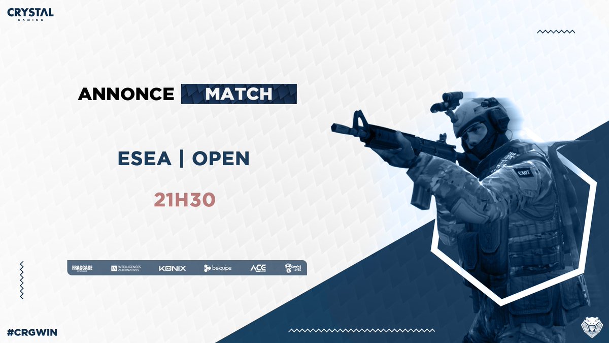 crystalgaming8's tweet photo. 🏆 | @ESEA
Notre équipe #CSGO enchaîne une nouvelle semaine de match ! #CrGWin
Ce soir, ce sera contre #LenzGenerations ! 👊
⏰ 21h30
🗺️ overpass https://t.co/nW9125mdCX