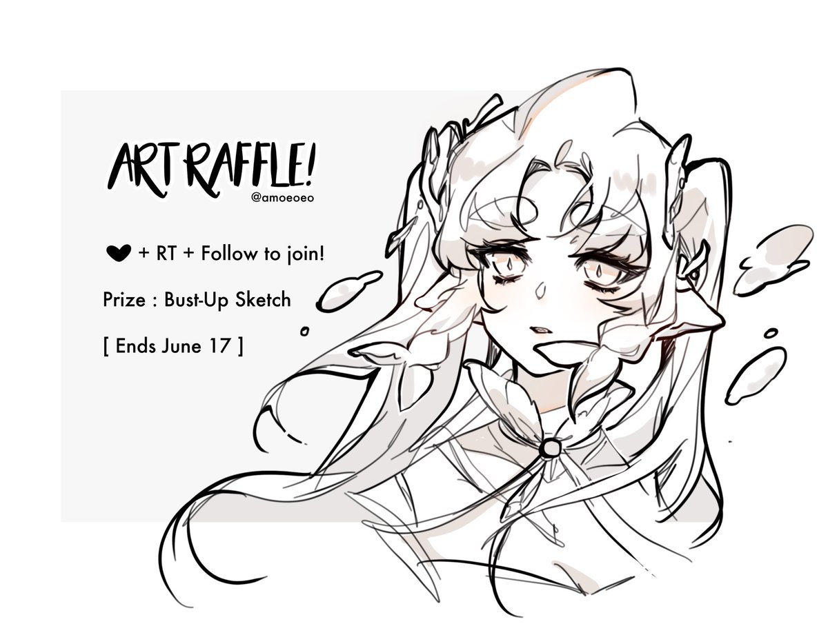 amoeoeo's tweet image. ✨ ART RAFFLE ✨

Thank you for 500 followers! Here’s the ( late ) raffle I promised lol

How to join:
- Like, RT and follow
- (Optional) Tag your friends who might be interested ;)

- 2 winners will get a bust-up sketch !
- Ends June 21 💛