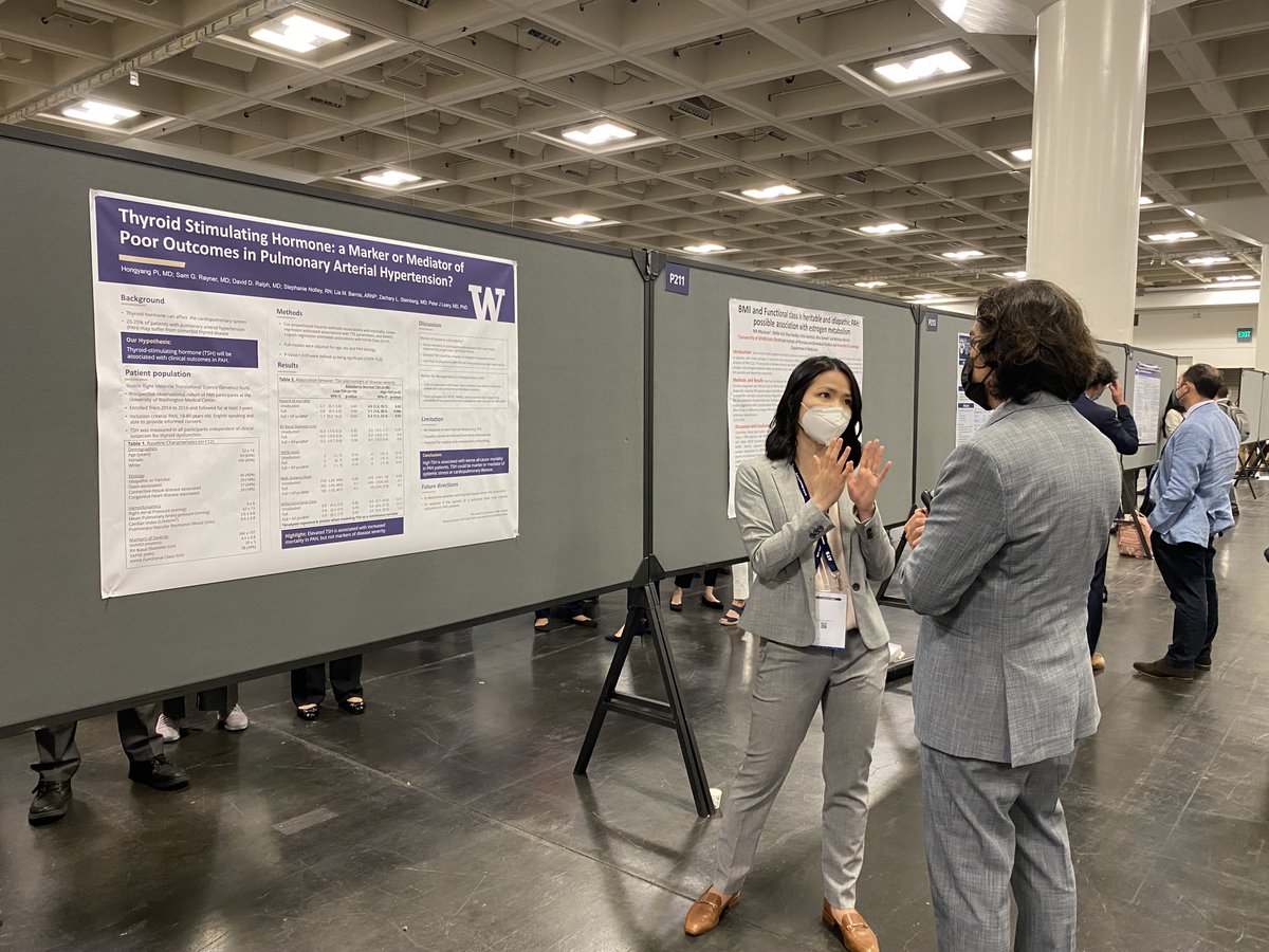 Başak Çoruh (@basakcoruhuw) on Twitter photo Dr. <a href="/hongyang_pi/">jopi</a> of <a href="/uwpccm/">UW PulmCritCareSleep</a> presenting her work demonstrating an association between elevated TSH and increased mortality in #PAH.
#ATS2022 <a href="/UWDeptMedicine/">UW Department of Medicine</a> #proudPD Dr. <a href="/hongyang_pi/">jopi</a> of <a href="/uwpccm/">UW PulmCritCareSleep</a> presenting her work demonstrating an association between elevated TSH and increased mortality in #PAH.
#ATS2022 <a href="/UWDeptMedicine/">UW Department of Medicine</a> #proudPD