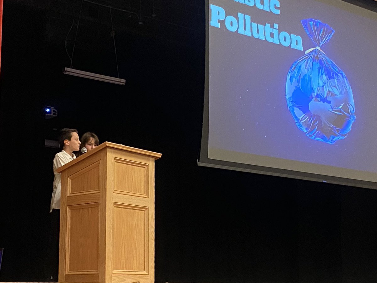 readerswinslow's tweet photo. Ryan and Mary sharing about plastics in the world at Exhibition session one! #wearequest https://t.co/oAdJHVna8x