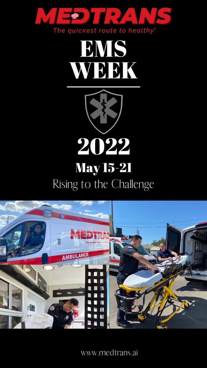 Medtransai's tweet photo. Happy #EMSWeek2022 we are proud of being a part of such community. And a HUGE thank you to all #EMS members. #community #EMSWeek #EMSWeek2022 #Ambulance #emt #EMTS #2022 https://t.co/PLpIyIjzqx
