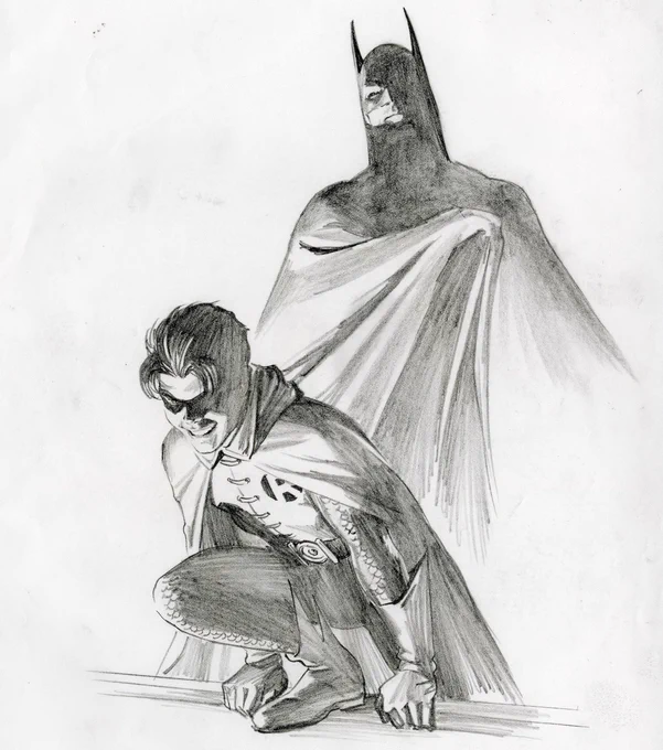 Batman &amp; Robin Sketch   #batman #dc #sketch #art #comicartist 