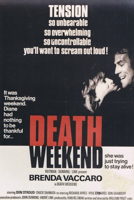 alucard8791's tweet photo. #deathweekend 1976 🇨🇦
Dir:#williamfruet
Prot:#brendavaccaro #donstroud #chuckshamata
Un dentista lleva a una chica en su convertible, a pasar el fin de semana en un caseron con todos los lujos. Y en la ruta hacia ese lugar se toparan con unos inadaptados en coche https://t.co/SEjGNB5Yc0