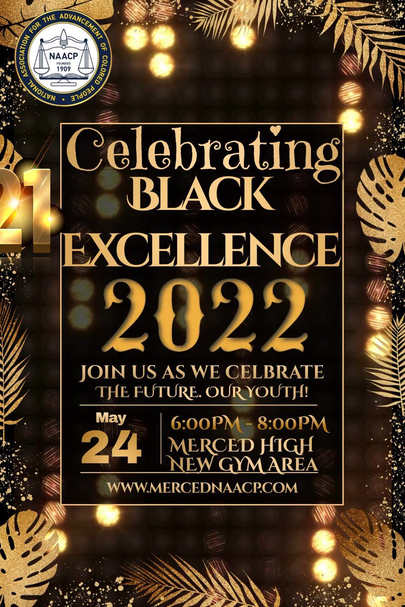 Join us as we recognize black graduating seniors from the class of 2022 districtwide along w/ graduating black 8th graders from Merced City Schools

Social time will be from 530-6pm in the breezeway near the New Gym.  Informational tables and desert snacks

#The_MHS_Bear