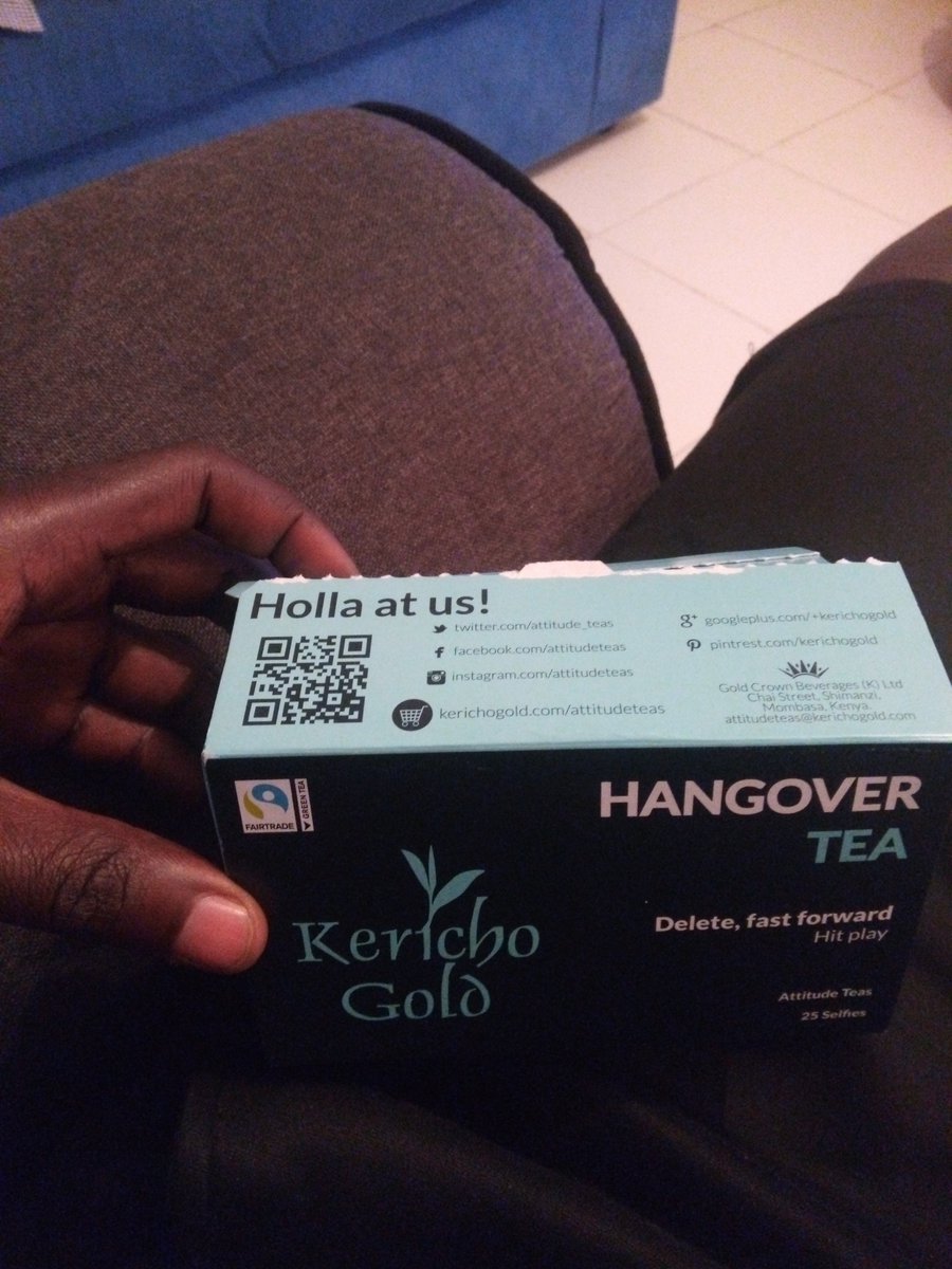 Hey <a href="/attitude_teas/">Attitude Teas ™</a> the QR Code on the box ain't working. Otherwise am enjoying this hangover tea😊
