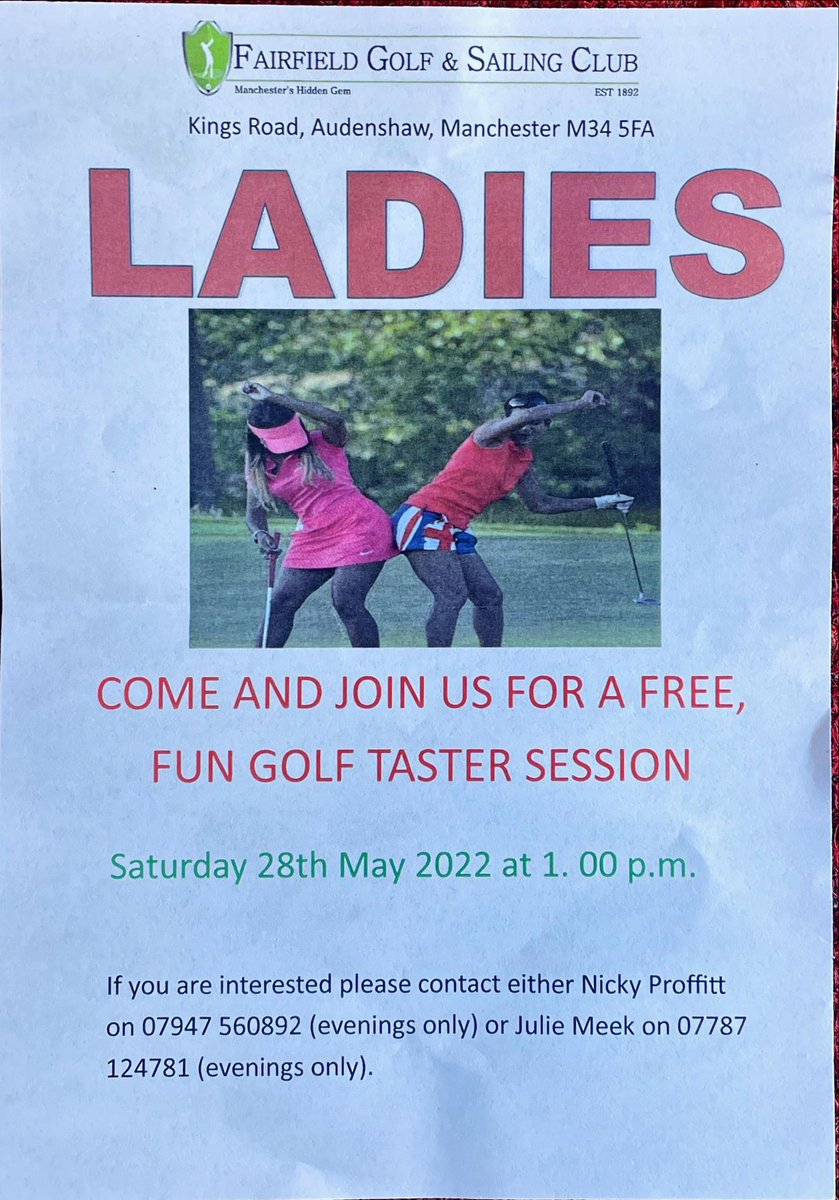 Ladies why not try a new activity? Maybe you have always wanted to try golf! Get in touch and yes it’s “Free”
#ladiesgolf #ladiesthatgolf #trygolf #golftastersession #golf #manchester
