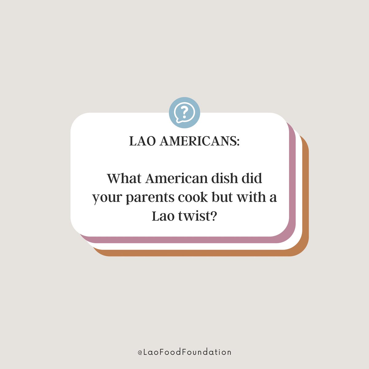 We want to know! Did you grow up eating Spaghetti sauce with sugar and chili peppers or hot dogs with sticky rice and jeow? What foods did you grow up eating in a Lao American household? 

#aanhpiheritagemonth #laoamerican #lao #laos #peoplefromlaos #laofood