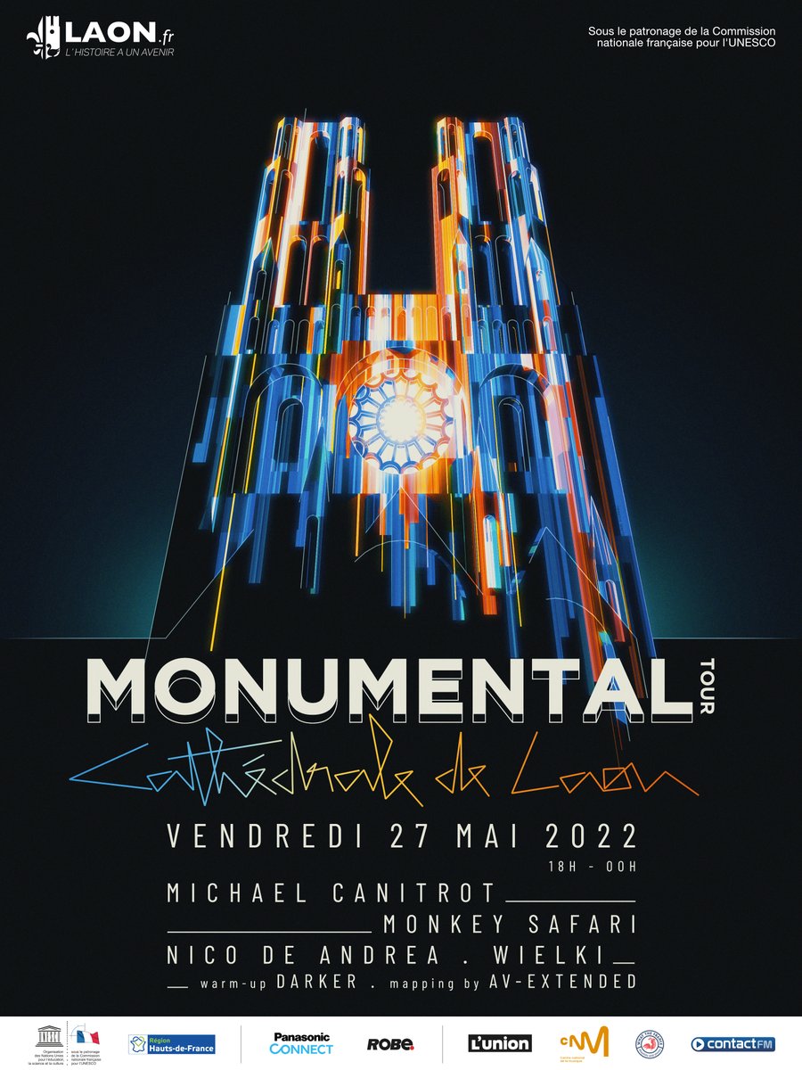 RDV vendredi 27 mai au pied de la majestueuse Cathédrale #NotreDame de #Laon, pour la prochaine édition du #MonumentalTour qui s’annonce grandiose ⚡
🎟 Places limitées. Don libre à partir de 1€ en échange de votre billet : bit.ly/Monumental_Laon
<a href="/villedelaon/">Ville de Laon</a> <a href="/hautsdefrance/">Région Hauts-de-France</a>