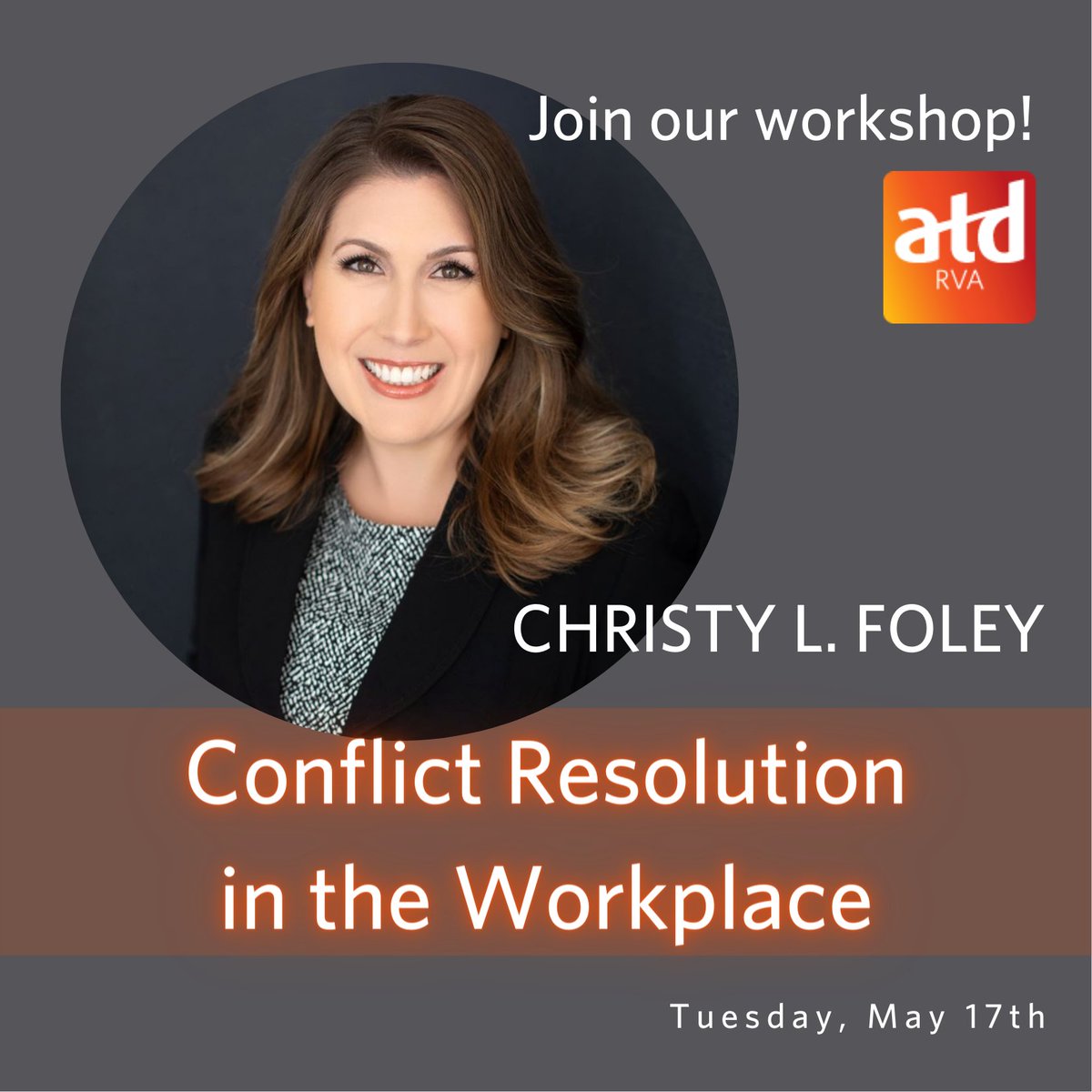 RichmondATD's tweet photo. Join our #GRATD virtual workshop tomorrow! Participants will learn how to:

💥 Identify early signs of conflict
💥 Gain the confidence to handle conflict
💥 Implement techniques for successfully resolving conflict

⏲ 12:00 p.m. - 1:00 p.m.
🔗 https://t.co/fqfXPRq8OK https://t.co/Q557MJK1RQ