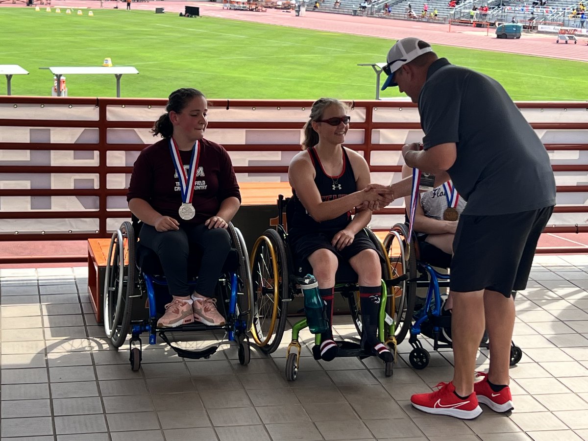 NISD's tweet photo. @NISDStevens student athlete Elicia Meairs won the state shot put with a distance of 17’ 8 ¼” yesterday at the UIL Track &amp; Field State Meet. She also placed 4th in both the 100- and 400-meter running events. Way to go! https://t.co/xk3OHTj5R1