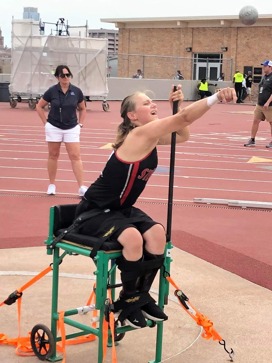 NISD's tweet photo. @NISDStevens student athlete Elicia Meairs won the state shot put with a distance of 17’ 8 ¼” yesterday at the UIL Track &amp; Field State Meet. She also placed 4th in both the 100- and 400-meter running events. Way to go! https://t.co/xk3OHTj5R1