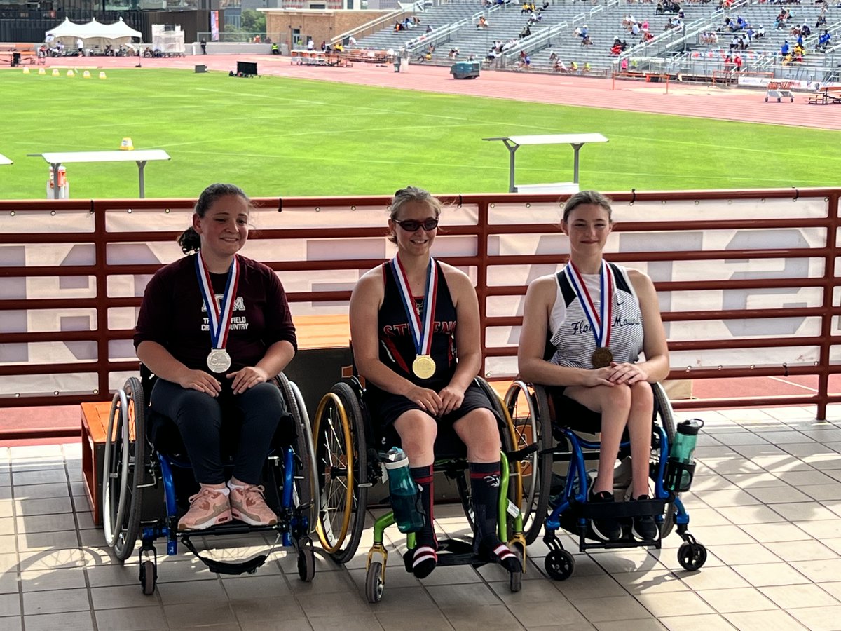 NISD's tweet photo. @NISDStevens student athlete Elicia Meairs won the state shot put with a distance of 17’ 8 ¼” yesterday at the UIL Track &amp; Field State Meet. She also placed 4th in both the 100- and 400-meter running events. Way to go! https://t.co/xk3OHTj5R1