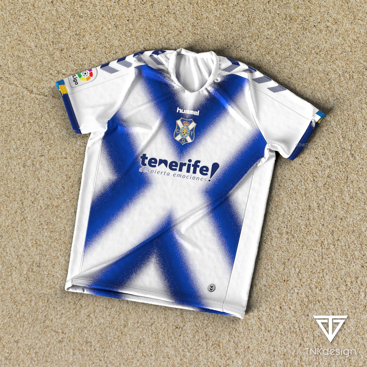 TNKdesign's tweet photo. 🔵⚪️ Camiseta conceptual CD Tenerife Home por Hummel.

➡️ Diseño con matices retro basado en la bandera de Tenerife, sin caer en la literalidad.

#Tenerife #Tete #Camiseta #Design #Diseño #Clo3D #Football #Futbol #Canarias #Elady https://t.co/bDqlICNLey