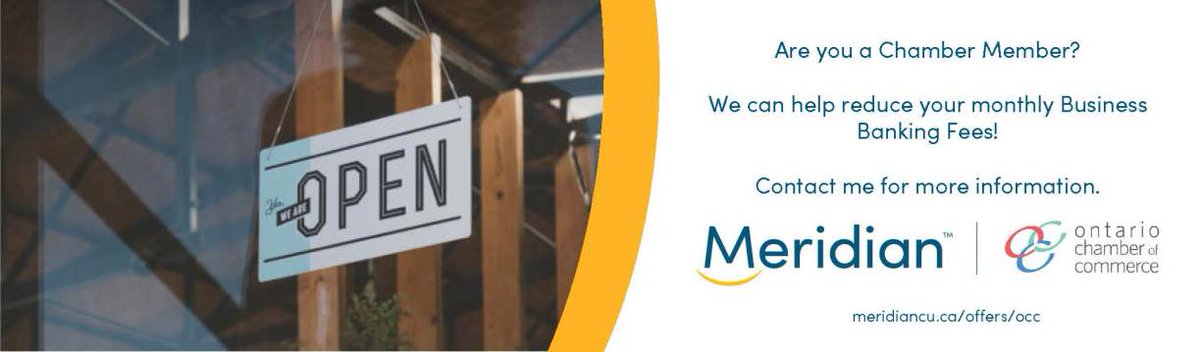 GNCC Members willing to bring their business account to <a href="/MeridianCU/">Meridian CU</a> during the month of May will receive: $400 welcome bonus deposited right to your account, first year FREE banking, 30% off banking after the first year, first cheque order free + much more! Email: info@gncc.ca