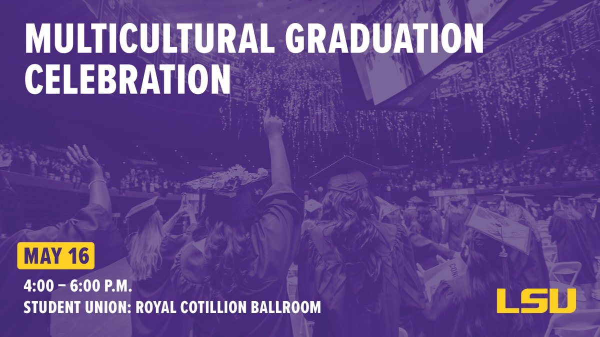 It’s #LSUGrad week! 🎓💜💛

We are excited to celebrate #LSU22 all week long. 🎉

Check out all the commencement info, including other honorary ceremonies: LSU.edu/commencement