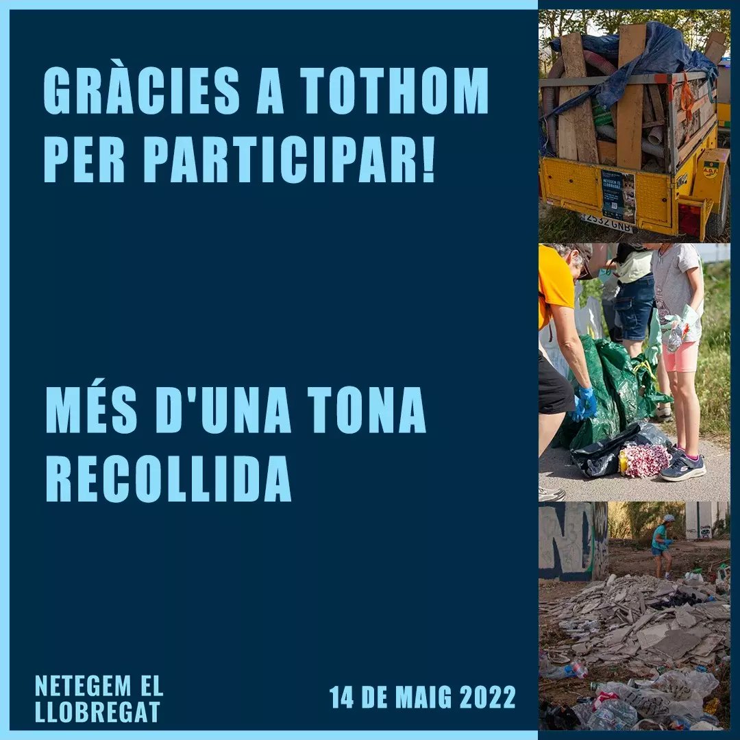 ♻️NETEGEM EL LLOBREGAT ♻️

Gràcies a totes les participants que vau col·laborar en la recollida de brossa.

Ara passem el testimoni al conjunt de la ciutadania perquè arribi el dia en què aquesta activitat no s'hagi de tornar a fer. 
#senyiordre #santfeliu