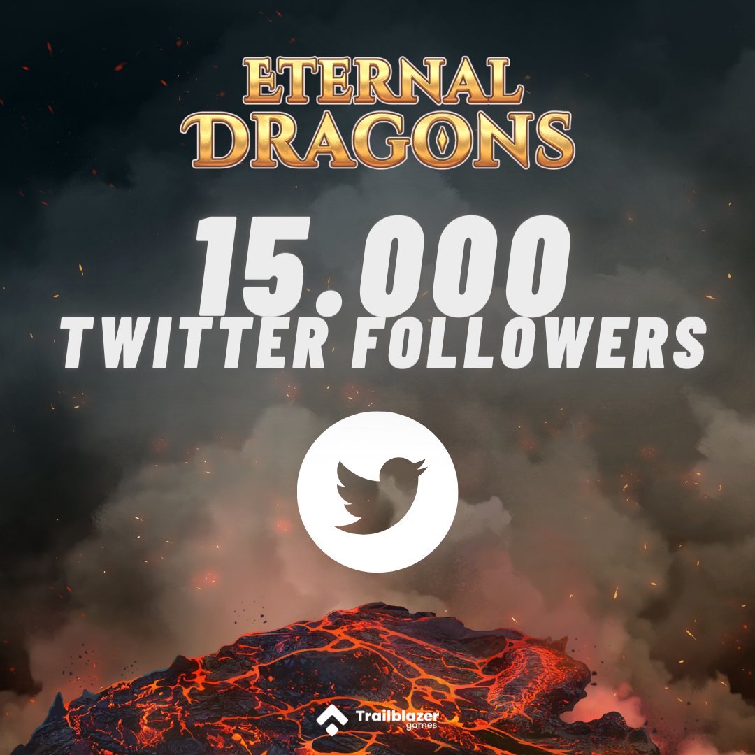 LFG Dragon Frens,

Thank you for 15.000 Twitter followers!

To celebrate, we are giving out 5 whitelist spots. 

1⃣ Follow @EternalDragons_
2⃣ Retweet 
3⃣ Tag 2 friends

#NFT #nftart #nfts #nftcollector #NFTCommunity #SolanaCommunity #gaming #PlayToEarn