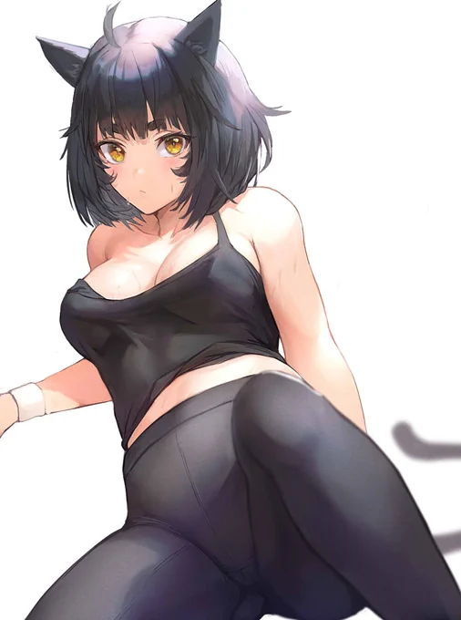 筋トレ後のねこ 